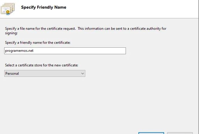 Crear Certificado